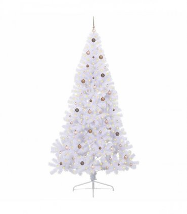 vidaXL Artificial Christmas Tree White 240 cm PVC and Plastic