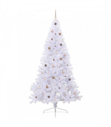 vidaXL Artificial Christmas Tree White 240 cm PVC and Plastic