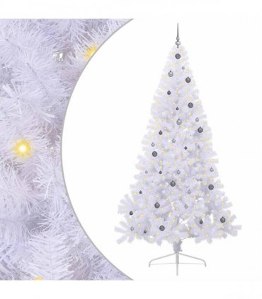 vidaXL Artificial Christmas Tree White 240 cm PVC and Plastic