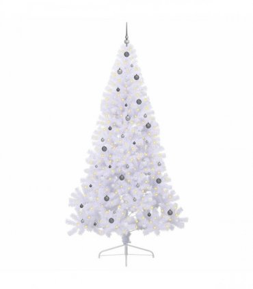 vidaXL Artificial Christmas Tree White 240 cm PVC and Plastic