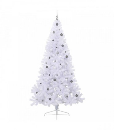 vidaXL Artificial Christmas Tree White 240 cm PVC and Plastic