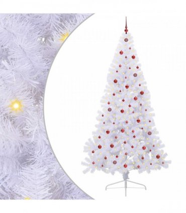 vidaXL Artificial Christmas Tree White 240 cm PVC and Plastic