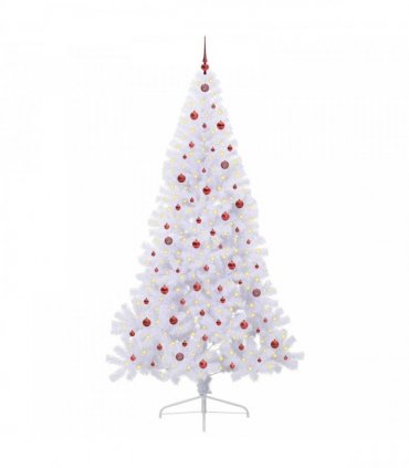 vidaXL Artificial Christmas Tree White 240 cm PVC and Plastic