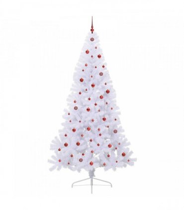 vidaXL Artificial Christmas Tree White 240 cm PVC and Plastic