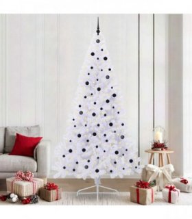 vidaXL Artificial Christmas Tree White 240 cm PVC and Plastic