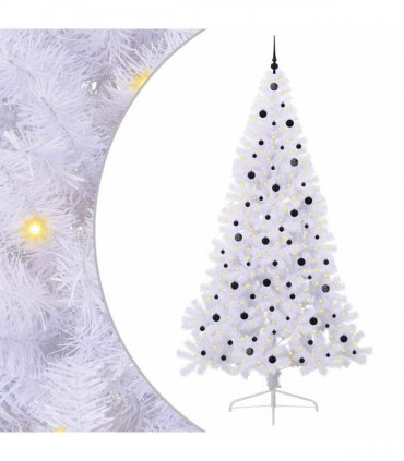 vidaXL Artificial Christmas Tree White 240 cm PVC and Plastic