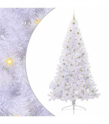 vidaXL Artificial Christmas Tree White 240 cm PVC and Plastic