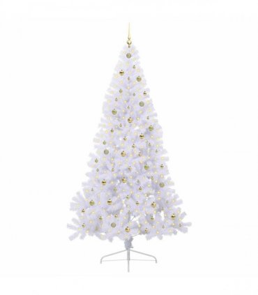 vidaXL Artificial Christmas Tree White 240 cm PVC and Plastic