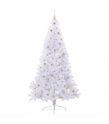 vidaXL Artificial Christmas Tree White 240 cm PVC and Plastic