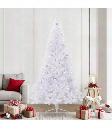 vidaXL Artificial Christmas Tree White 240 cm PVC and Plastic