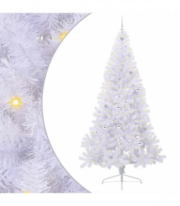 vidaXL Artificial Christmas Tree White 240 cm PVC and Plastic