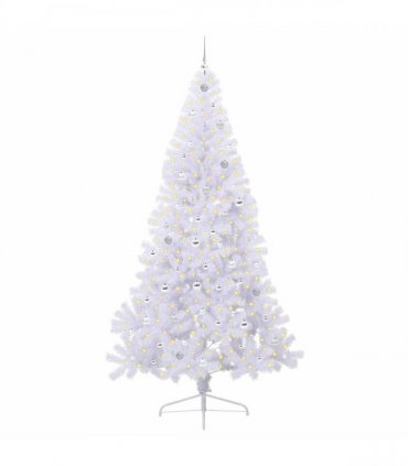 vidaXL Artificial Christmas Tree White 240 cm PVC and Plastic