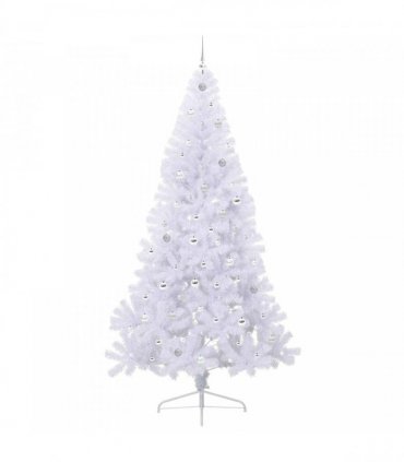 vidaXL Artificial Christmas Tree White 240 cm PVC and Plastic