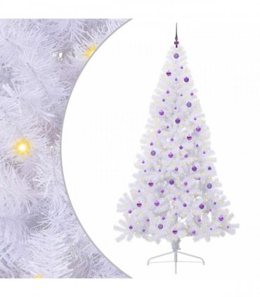 vidaXL Artificial Christmas Tree White 240 cm PVC and Plastic