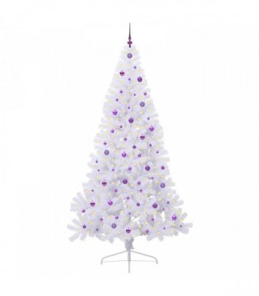 vidaXL Artificial Christmas Tree White 240 cm PVC and Plastic