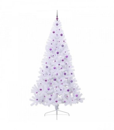 vidaXL Artificial Christmas Tree White 240 cm PVC and Plastic