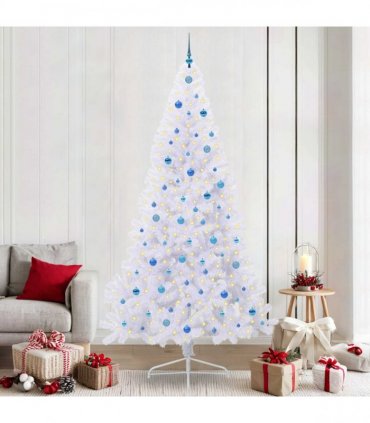 vidaXL Artificial Christmas Tree White 240 cm PVC and Plastic