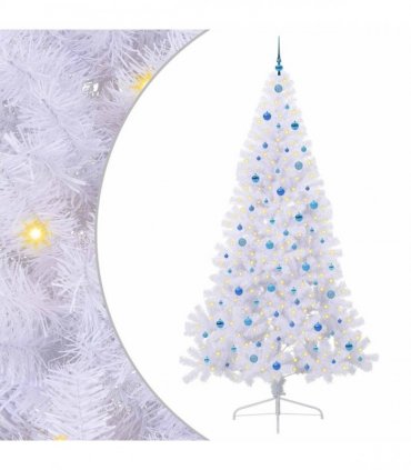 vidaXL Artificial Christmas Tree White 240 cm PVC and Plastic
