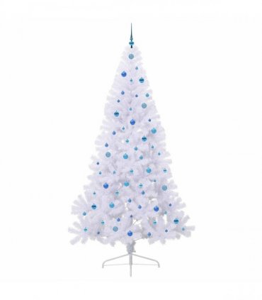 vidaXL Artificial Christmas Tree White 240 cm PVC and Plastic