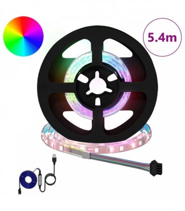 vidaXL LED Strip 12 pcs Black and Transparent Copper and Plastic