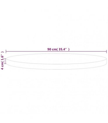 vidaXL Round Table Top Ø90x4 cm Untreated Solid Wood Oak