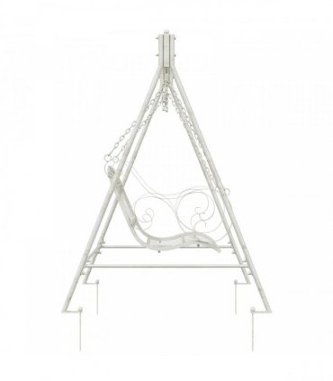 vidaXL Swing Bench Steel 113 x 121.5 x 168 cm Antique White