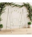 vidaXL Swing Bench Steel 113 x 121.5 x 168 cm Antique White
