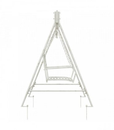 vidaXL Swing Bench Steel 113 x 121.5 x 168 cm Antique White