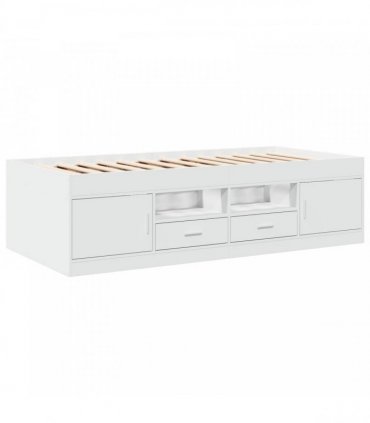 vidaXL Bed Frame with Storage White 80 x 200 cm Engineered Wood