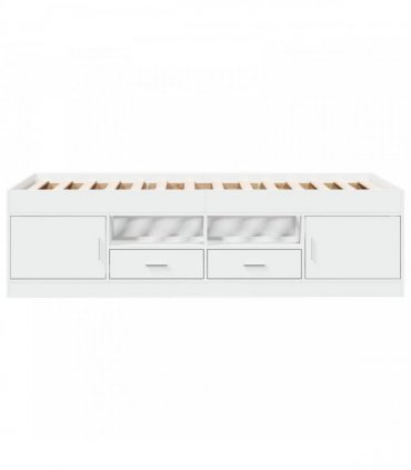 vidaXL Bed Frame with Storage White 80 x 200 cm Engineered Wood