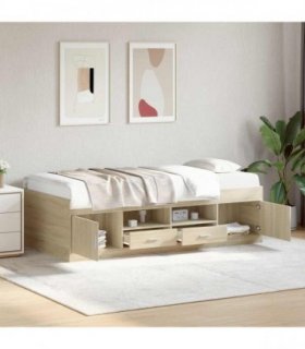 vidaXL Bed Frame with Storage Sonoma Oak 80 x 200 cm Engineered Wood