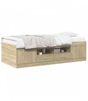 vidaXL Bed Frame with Storage Sonoma Oak 80 x 200 cm Engineered Wood