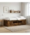 vidaXL Bed Frame with Storage Smoked Oak 80 x 200 cm Engineered Wood