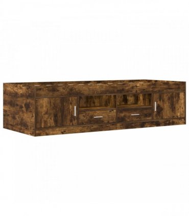 vidaXL Bed Frame with Storage Smoked Oak 80 x 200 cm Engineered Wood
