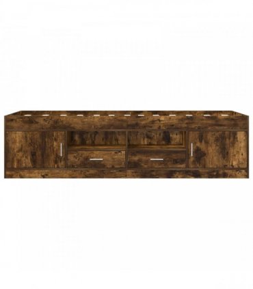vidaXL Bed Frame with Storage Smoked Oak 80 x 200 cm Engineered Wood