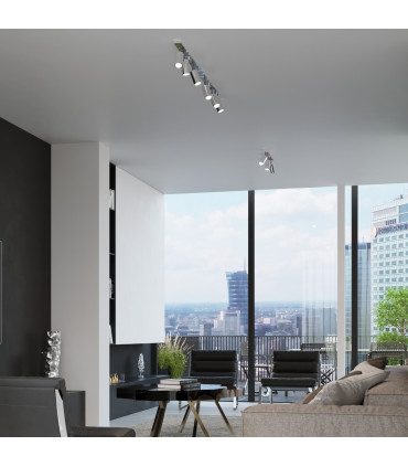 Ceiling lamp steel Ring modern Design GU10 40W chrome steel 12x16x16 cm