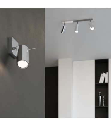 Ceiling lamp steel Ring modern Design GU10 40W chrome steel 12x16x16 cm