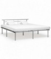 Bed Frame Grey Metal 200x200 cm