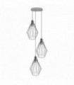 Ceiling Pendant Lamp Chrome 20cm Metal Diamond Open Cage Design E27 Base