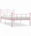 Bed Frame Pink Metal 100x200 cm