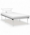 Bed Frame White Metal 100x200 cm