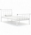 Bed Frame White Metal 100x200 cm