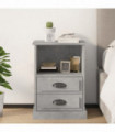 Bedside Cabinet Concrete Grey 43x36x60 cm