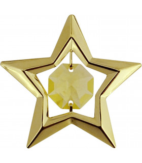 Decorative Silver Star Swarovski Crystal Set Suction Cup H 4 cm x W 4.5 cm