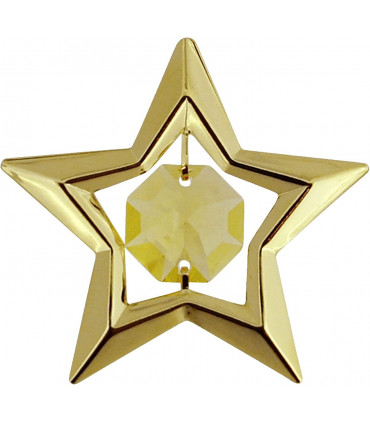 Decorative Silver Star Swarovski Crystal Set Suction Cup H 4 cm x W 4.5 cm
