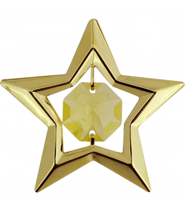 Decorative Silver Star Swarovski Crystal Set Suction Cup H 4 cm x W 4.5 cm
