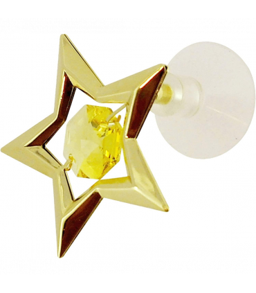 Decorative Silver Star Swarovski Crystal Set Suction Cup H 4 cm x W 4.5 cm