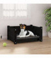 Dog Bed Black 55.5x45.5x28 cm Solid Pine Wood