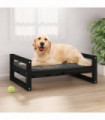 Dog Bed Black 75.5x55.5x28 cm Solid Pine Wood