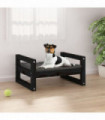 Dog Bed Black 55.5x45.5x28 cm Solid Pine Wood